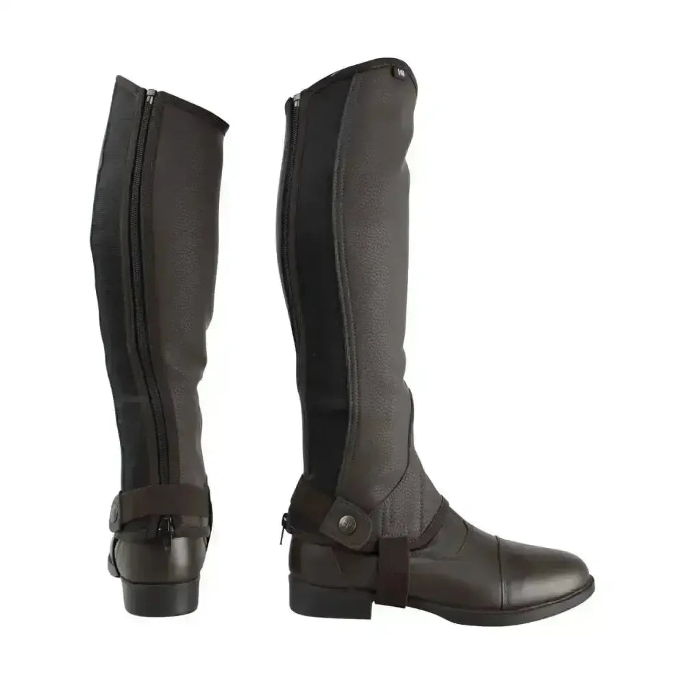 Hy Equestrian Children's Synthetic Combi Leather Chaps Brown Child Large Riding Chaps