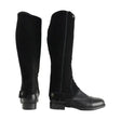 Black suede hy equestrian children’s synthetic nubuck chaps with zipper closure and adjustable ankle strap