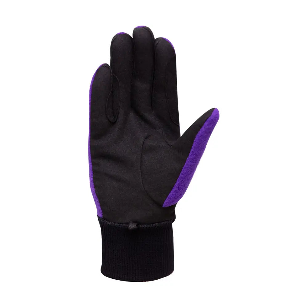 Hy Equestrian Children's Winter Two Tone Riding Gloves Black/Purple Childs Large Riding Gloves Barnstaple Equestrian Supplies