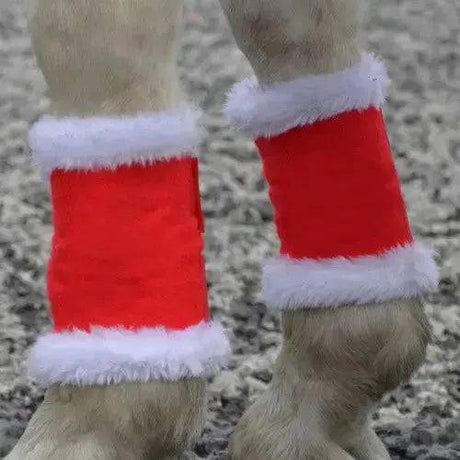 Hy Equestrian Christmas Santa Horse Leg Wraps (Set of 4) Bandages & Wraps Pony Barnstaple Equestrian Supplies