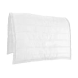 White quilted horse saddle pad with soft padding and clean stitching in the hy equestrian classic comfort pad