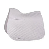 White quilted hy equestrian competition all purpose pad with diamond pattern and two velcro straps for saddle pads