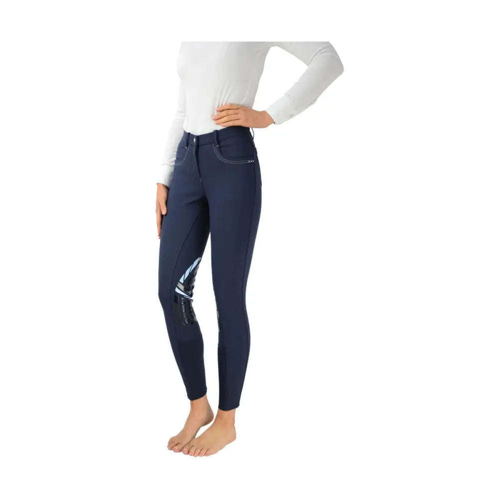 HY Equestrian Corby Cool Ladies Breeches Navy 30" Riding Breeches Barnstaple Equestrian Supplies