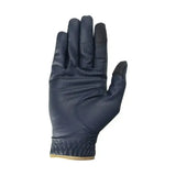 Dark blue equestrian cottenham elite riding gloves with textured grip and reinforced fingertips for better control