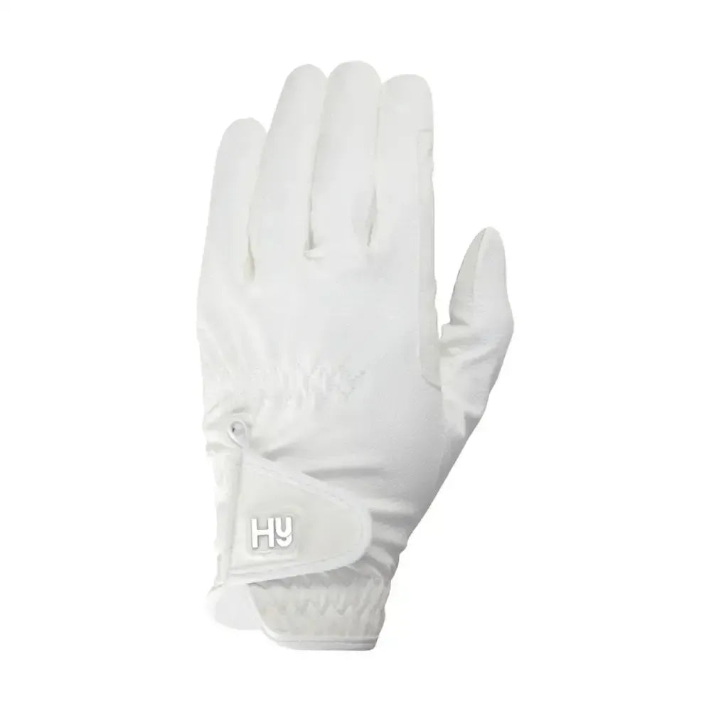 HY Equestrian Cottenham Elite Riding Gloves White X Small Riding Gloves
