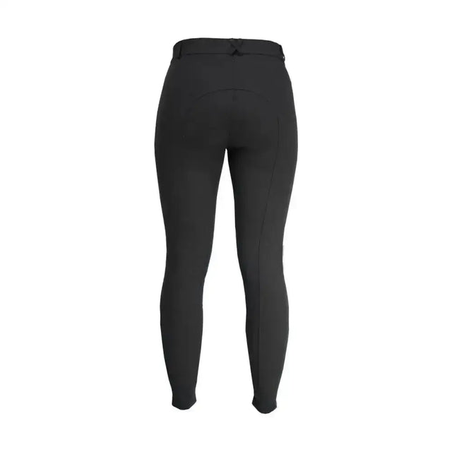 Black equestrian cranwell ladies breeches with a smooth fit reinforced alos knee and concealed back zipper shown from back