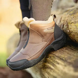 Hy Equestrian cromford short boots tan and black with zippered front, rugged sole, and featuring mesh panels
