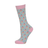 HY Equestrian Cupcake Socks (Pack of 3) Blue Tint/Pink Icing Child 10 3 Riding Socks Barnstaple Equestrian Supplies