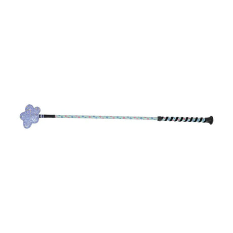 Hy Equestrian Daisy Maid Whip Mint/Silver/Blue & Pink Flowers (Velvet Detail) Riding Crops & Whips