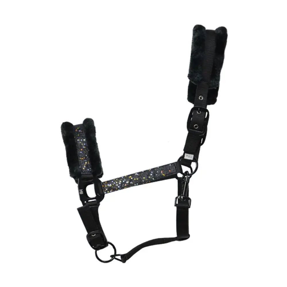 Hy Equestrian Dazzle Head Collar Black Sparkle Cob Headcollars