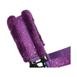 Purple glittery hy equestrian dazzle head collar with plush fuzzy ears and intricate star detailing for horses