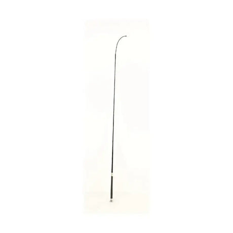 Black equestrian deluxe dressage whip with mushroom shaped cap and white band near the base by hy equestrian