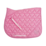 Hy Equestrian Diamante All Purpose Saddle Cloth Heart Pink/Silver Binding Pony/Cob Saddle Pads Barnstaple Equestrian Supplies