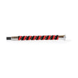 Hy Equestrian diamante riding whip with red and black stripes and a silver metallic diamante encrusted handle