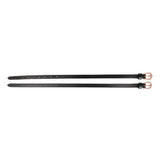 Black leather diamante spur straps with rose gold buckles perfect for stylish equestrian use