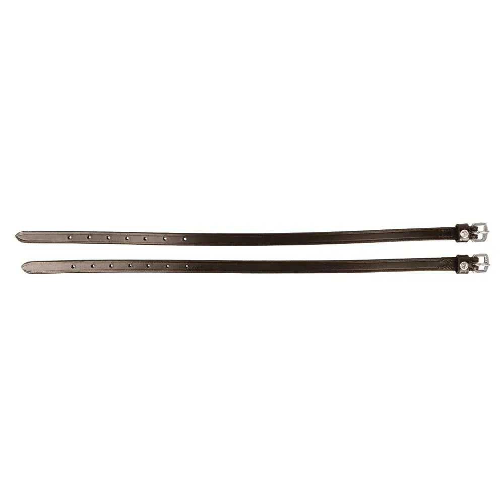Black leather hy equestrian diamante stud spur straps with silver-toned buckles for stylish riding gear