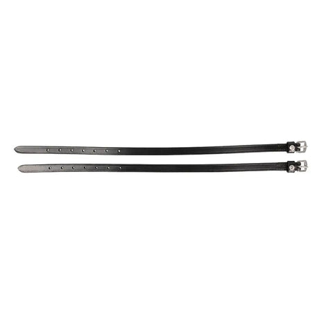 Black leather hy equestrian diamante stud spur straps with silver-toned metal buckles for horse riding gear