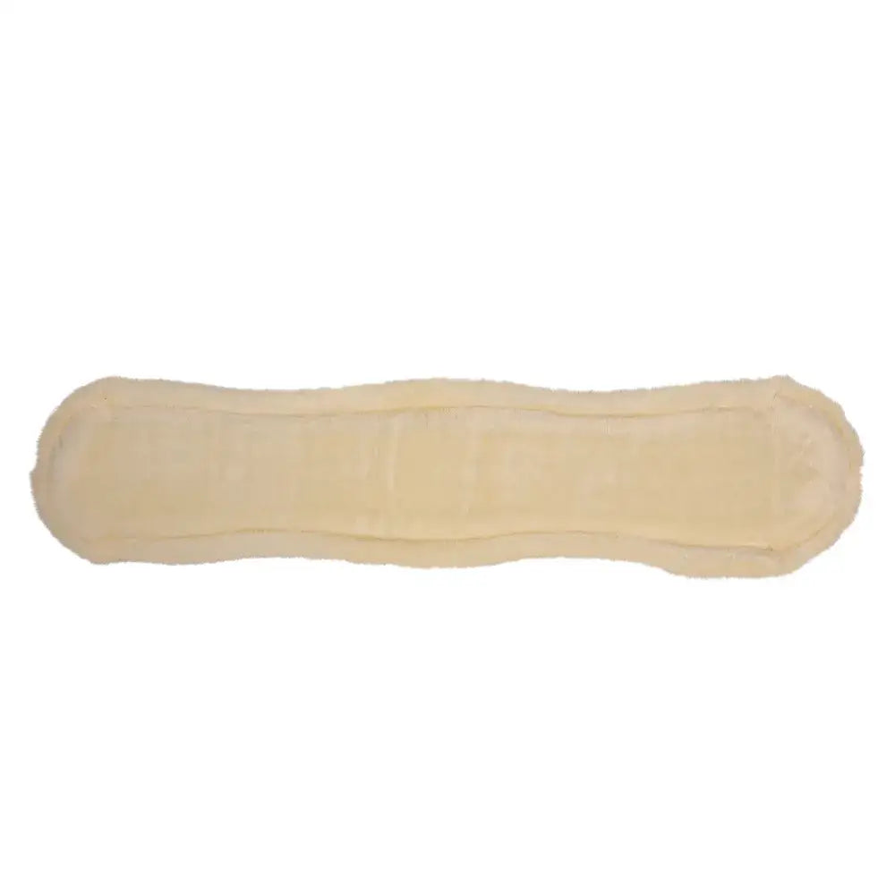 Beige Hy Equestrian Dressage Fleece Girth Cover with curved, elongated shape