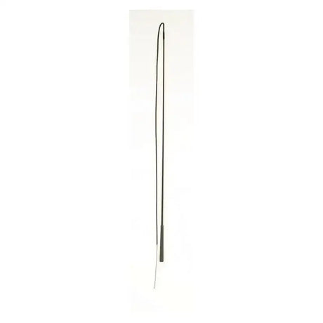 Black leather hy equestrian driving lunging whip with curved handle and slender shaft for riding and lunging use