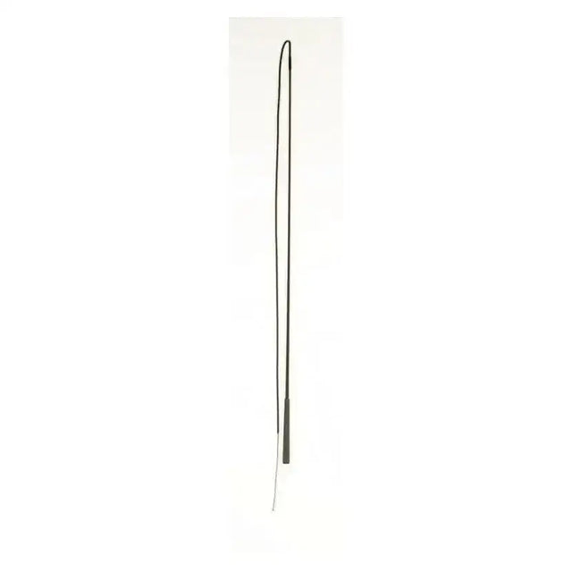 Black leather hy equestrian driving lunging whip with curved handle and slender shaft for riding and lunging use