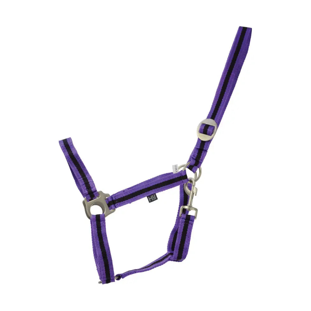 Hy Equestrian Duo Head Collar Purple/Black Pony Headcollars Barnstaple Equestrian Supplies