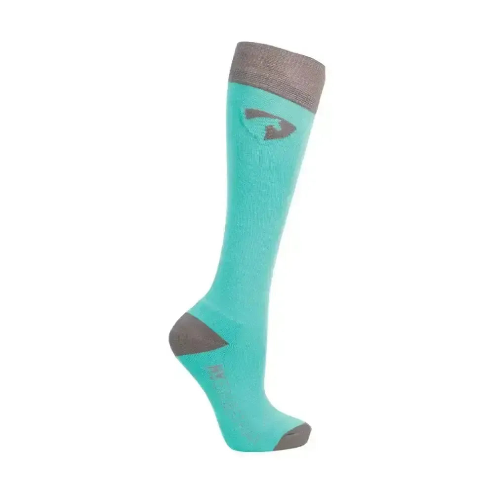 Hy Equestrian DynaForce Socks Pack of 6 Pacific/Grey 4-8 Riding Socks
