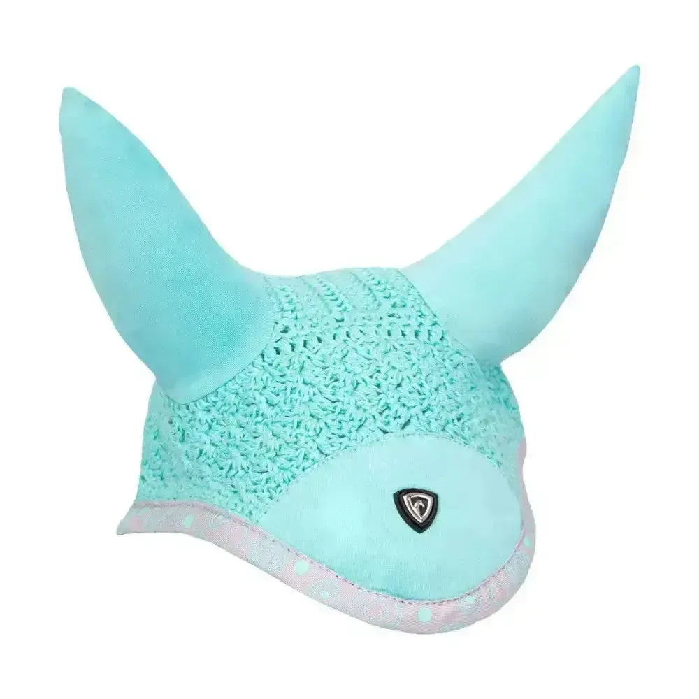 Hy Equestrian DynaMizs Ecliptic Fly Veil mint/Grey Small Pony Horse Ear Bonnets