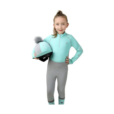 Hy Equestrian DynaMizs Ecliptic Riding Tights Mint / Grey MInt / Grey 11-12 Years Riding Tights Barnstaple Equestrian Supplies