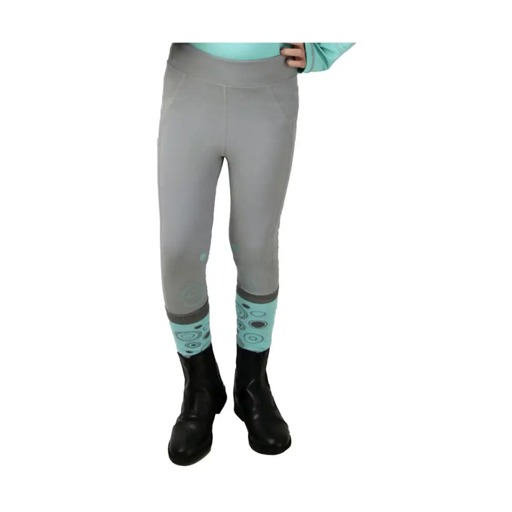 Hy Equestrian DynaMizs Ecliptic Riding Tights Mint / Grey MInt / Grey 11-12 Years Riding Tights