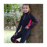 Hy Equestrian DynaMizs Ecliptic Riding Tights Navy / Magenta Navy/Magenta 7-8 Years Riding Tights Barnstaple Equestrian Supplies