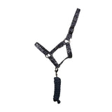 Hy Equestrian Elevate Allure Head Collar & Lead Rope Navy/Gun Metal Grey Pony Headcollar Sets