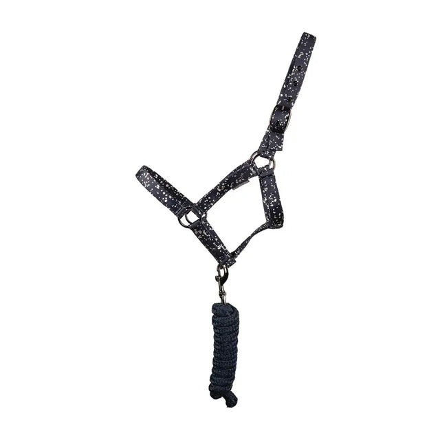Hy Equestrian Elevate Allure Head Collar & Lead Rope Navy/Gun Metal Grey Pony Headcollar Sets