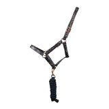 Hy Equestrian Elevate Allure Head Collar & Lead Rope Navy/Rose Gold Pony Headcollar Sets