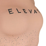Beige hy equestrian elevate allure t-shirt with black elevat lettering and breathable perforated detailing