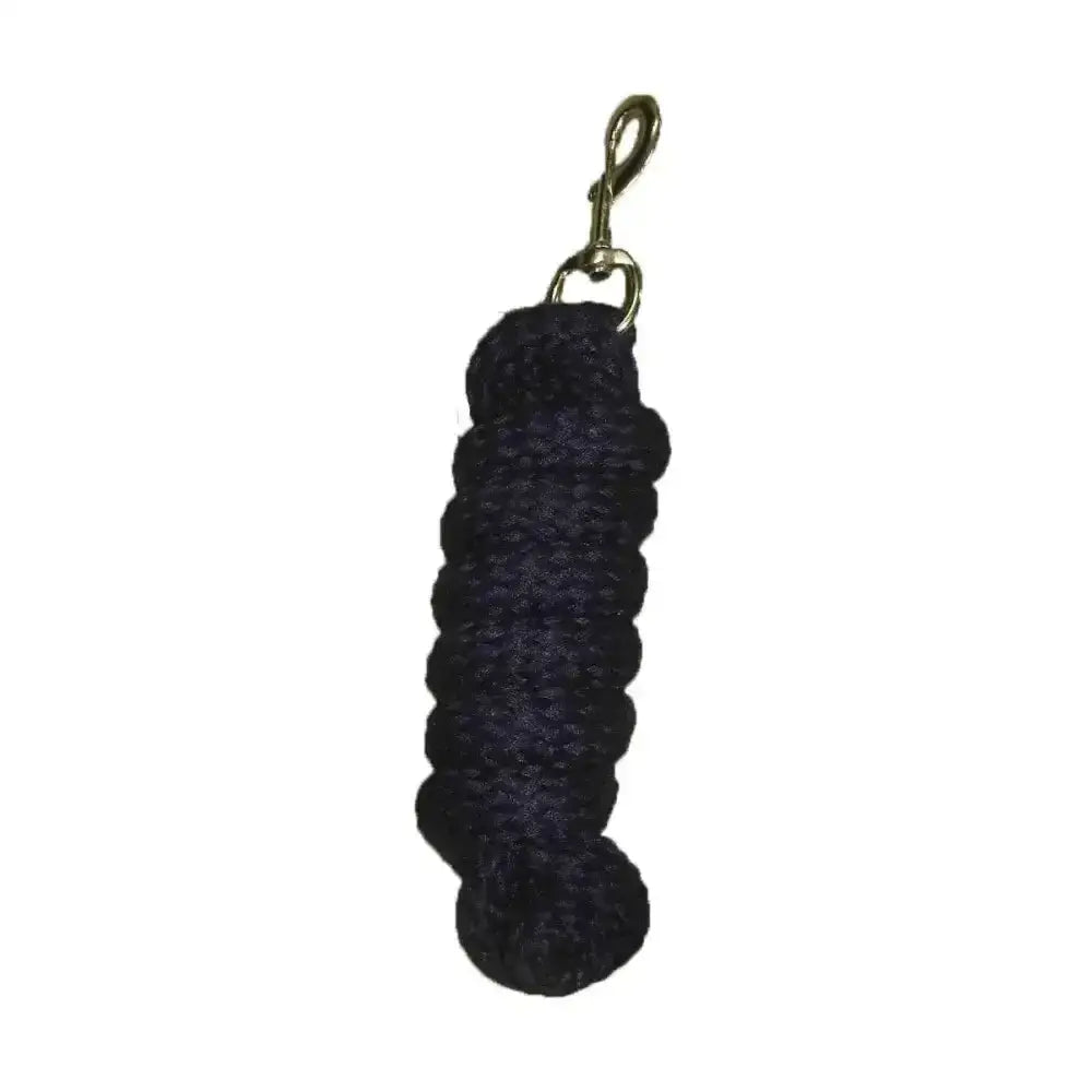 Dark blue braided hy equestrian extra soft lead rope with extra thick strap and metal trigger hook clip