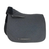 Black quilted saddle cloth with soft fab fleece lining and reinforced stitching from hy equestrian fab fleece collection