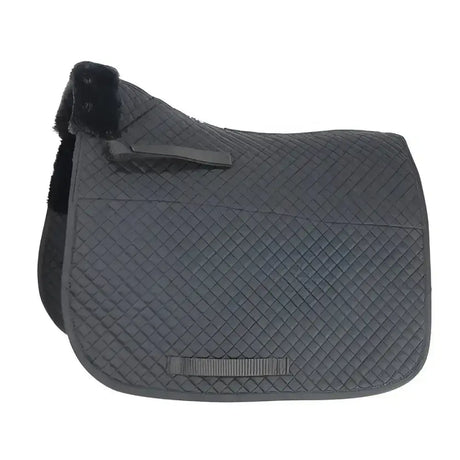 Black quilted saddle cloth with soft fab fleece lining and reinforced stitching from hy equestrian fab fleece collection