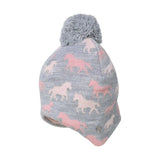 Hy Equestrian Flaine Children's Hat Grey/Pink Headwear Barnstaple Equestrian Supplies