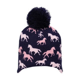 Hy Equestrian Flaine Children's Hat Navy/Pink Headwear Barnstaple Equestrian Supplies