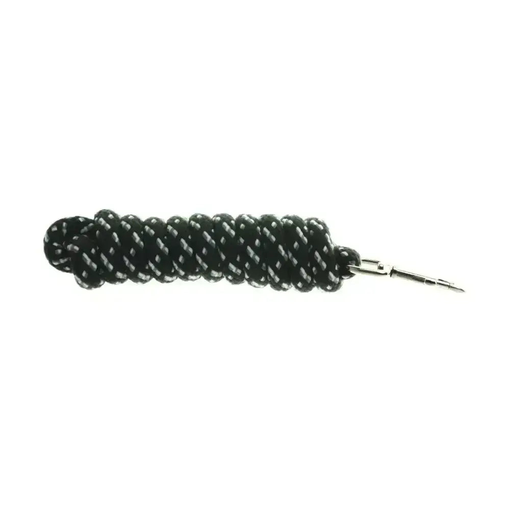 Black braided rope keychain with silver metal clasp for equestrian fleck lead rope horse leads accessory