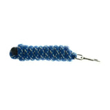 Blue braided fleck lead rope with silver metal clasp perfect for equestrian fleck lead horse leads use