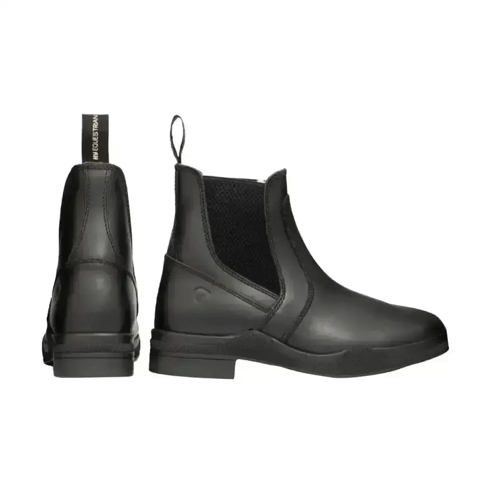 Hy Equestrian Fleece Lined Wax Leather Jodhpur Boot Black 3 Short Riding Boots