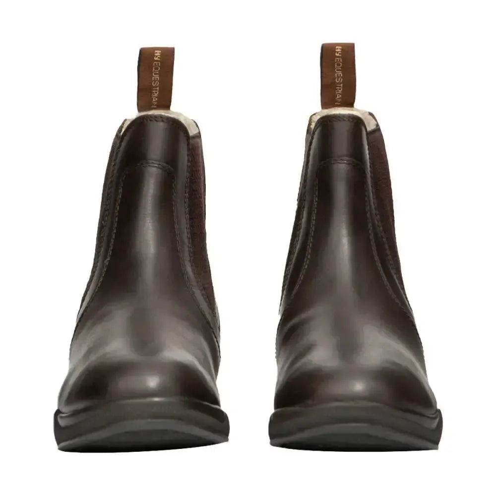 Hy Equestrian Fleece Lined Wax Leather Jodhpur Boot Black 3 Short Riding Boots