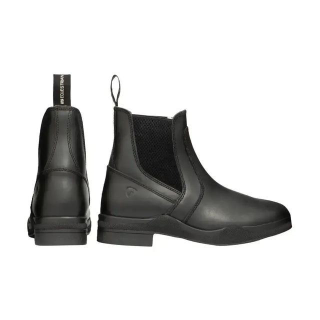 Hy Equestrian Fleece Lined Wax Leather Jodhpur Boot Black 3 Short Riding Boots