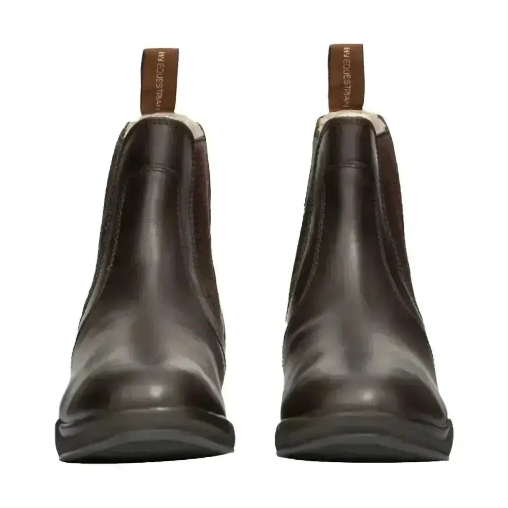 Hy Equestrian Fleece Lined Wax Leather Jodhpur Boot Black 3 Short Riding Boots