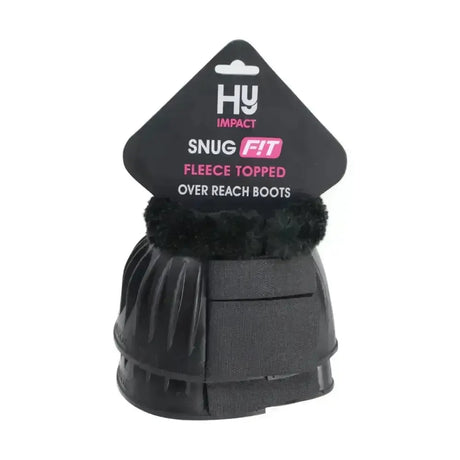 Hy Equestrian Fleece Topped Customfit Over Reach Boots Black Large Over Reach Boots