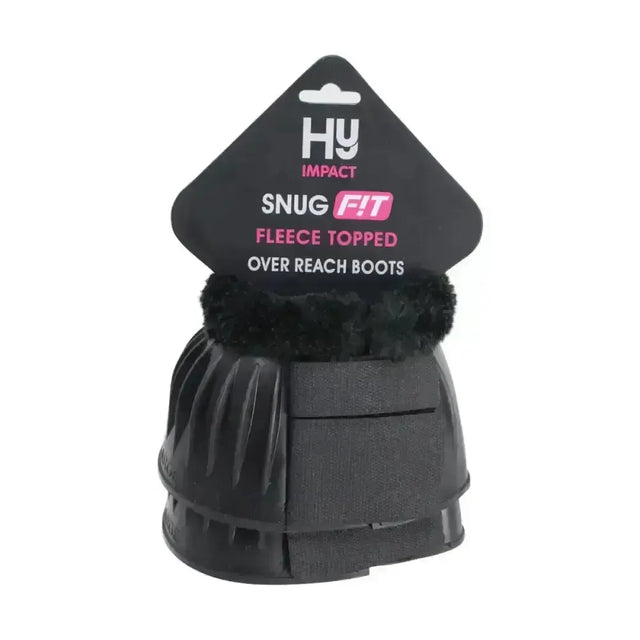 Hy Equestrian Fleece Topped Customfit Over Reach Boots Black Large Over Reach Boots