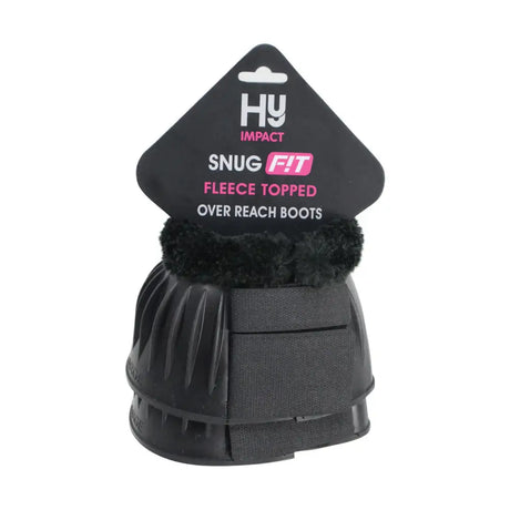 Hy Equestrian Fleece Topped Customfit Over Reach Boots Black Large Over Reach Boots