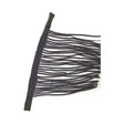 Black leather equestrian fly fringe with solid black top edge for horse fly masks and head collar use