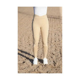 Beige high-waisted fordwich riding tights with smooth four-way stretch fabric for equestrian fordwich riding comfort